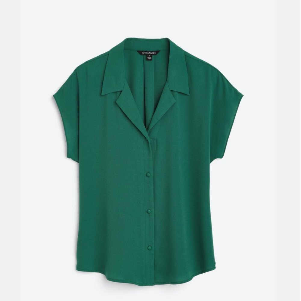 41 HAWTHORN Mar Button Down Green Blouse - Picture 10 of 10